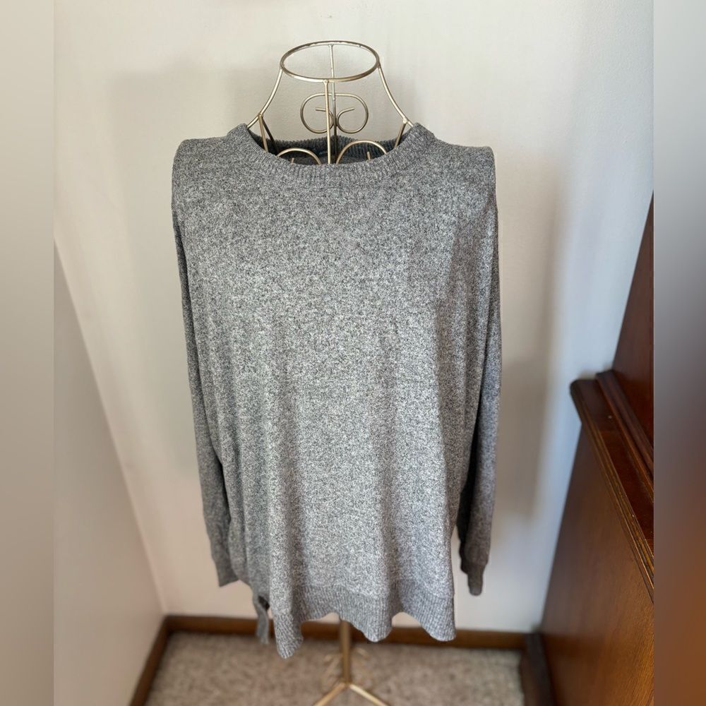 Aerie Gray Brushed Fleece Long Sleeve Top Size Smal